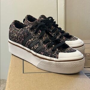 Adidas Nizza Leopard Print Platform Sneaker